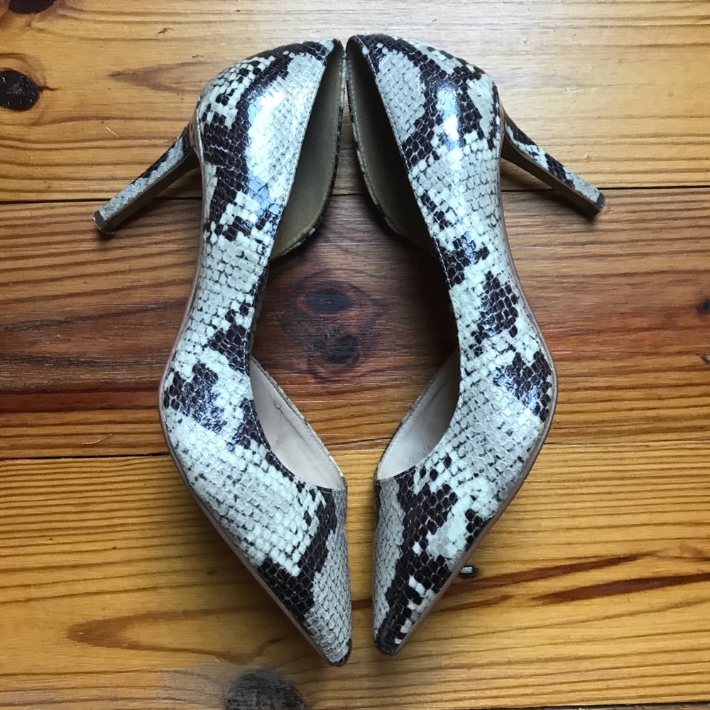 Nine West Beige Black Neutral Snakeskin Stiletto Heels, EUC, 8 - Picture 4 of 12